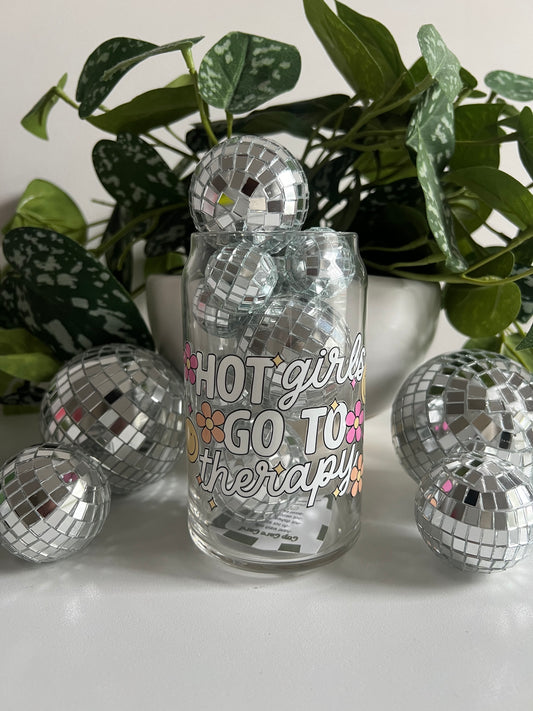 Hot Girls Go to Therapy Glassware 16oz