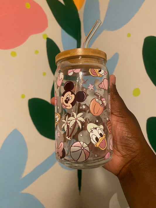 Disney & Beach Fun Cup Glassware 16oz