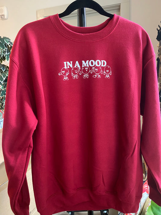 In A  Mood Crew-Neck Sweatshirt ( Red)